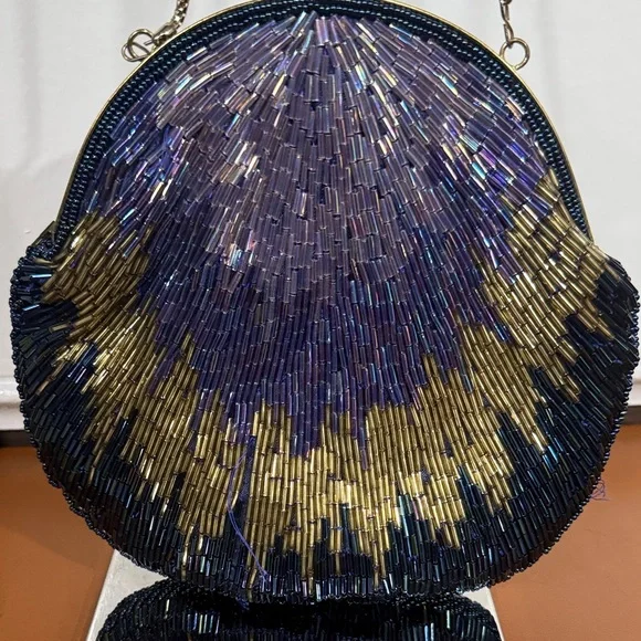 Art Deco La Regale Beaded Evening Clutch Purse - Picture 3 of 7